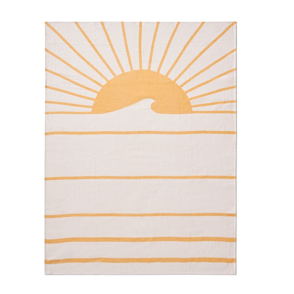 Faherty Sunburst Throw Blanket - White and Orange